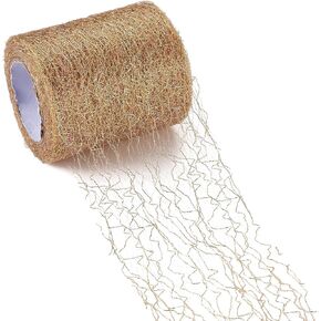 Pandahall 20 Yards Spider Web Lace Net 3 Inches Goldenrod Mesh Ribbon Roll Big Hole Tulle for DIY Craft Flower Gift Packaging Skirt Making Door Curtain Background