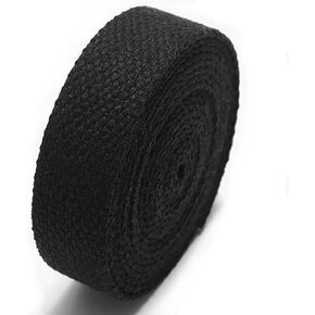 1 1/4 Inch Polyester Cotton Webbing 5.5~6 Yards Cotton Strap for Arts and DIY Crafts, Sewing Webbing Tote Canvas Bags Making Outdoor Accessories (Black)