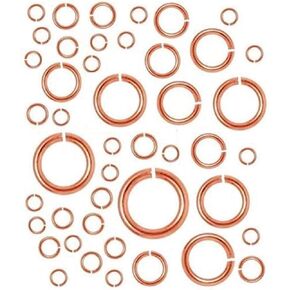 18 Ga Copper Open Jump Ring 10 Assorted Sizes 3.5 MM O/D ~ 10 MM O/D /100 of Each