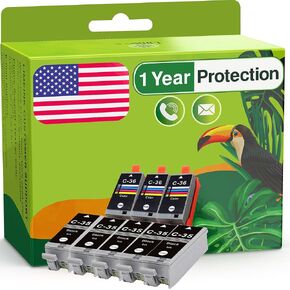 Limeink Compatible Ink Cartridge Replacement for Canon PGI-35 & CLI-36 Ink Cartridges Color Set Use for PIXMA iP100 PIXMA iP110 Series Printers 1509b002 1511B002 (5 Black, 3 Color)