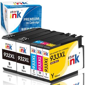 High Yield 933XL 932XL Ink Cartridges Combo Pack, Replacement for hp 932 933 Ink Cartridges XL, 932 933 Ink cartridges Comaptible for HP OfficeJet 6600 6700 Printer(2BK/1C/1M/1Y) 5-Pack