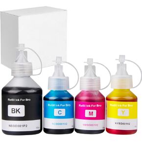 DCPT300 Refill Dye Ink for Brother DCPT300/T500W/T700/BT6000/BT5000 Inkjet Printer(Black Cyan Magenta Yellow) BK 100ML Color 42ml