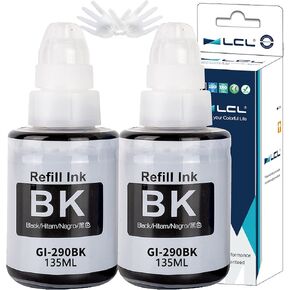 LCL GI-290 Black Ink Bottles Replacement for Canon GI 290 GI290 290 Ink Refill Bottles Compatible with Canon Megatank G3200 G4210 G1000 G1100 G1200 G1310 G1400 G1800 G1810 G1900 G2000 G2100 (2-Pack)