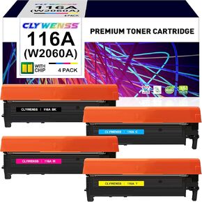 Compatible 116A Toner Cartridge Set Replacement for HP 116A W2060A W2061A W2062A W2063A for Color Laser MFP 178nw 178nwg 179fnw 179fwg 150a 150nw Printer (Black/Cyan/Magenta/Yellow, 4-Pack)