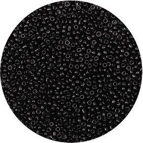 5000pcs 3mm Glass Seed Beads for DIY Craft Projects - Black Waist Beads with Tweezers
