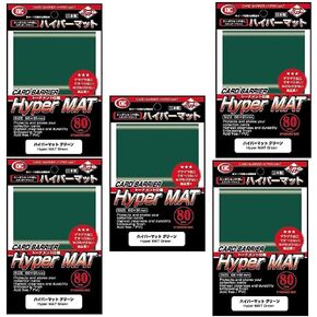 KMC Hyper Matte Sleeves Green ×5 Sets (5 Packs/total 400 Sheets) (Japan Import) Made in Japan (1 Pack) (1-Pack)