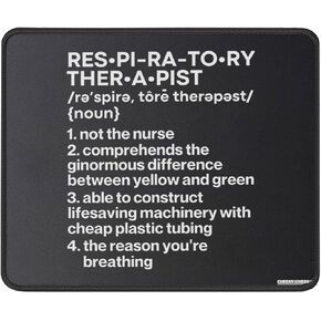 Funny Respiratory Therapist Definition Mouse Pad - Therapy RT Care Week Gift Mousepad Mouse Mat for Office Laptop 9.5 in, Medium, Black
