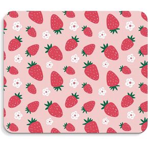 Pink Strawberry Mouse Pad - Strawberry Mousepad, Cute Strawberry Office Mouse Pad, Strawberry Decor, Strawberry Gifts for Women, Coworker Gifts, Gifts for Employees, 9.5x8 Inches
