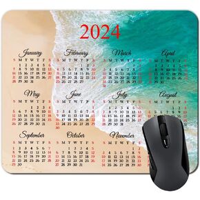 2025 Calendar HD Font Tropical Beach Mouse Pad,Natural Rubber Mouse Pad,Rectangle Mouse Personalized Desk Mouse Pad 9.5 inch x 7.9 inch.