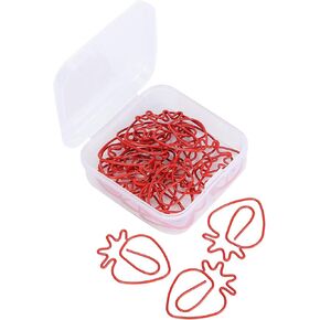 20pcs مقاطع الورق الفراولة الحمراء شكل مقاطع الورق اللطيف مقاطع إشارة مرجعية لمكتب وثيقة القرطاسية المدرسية