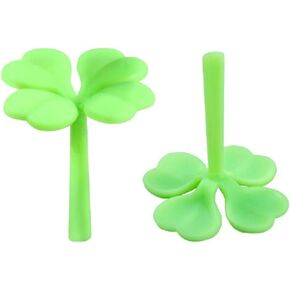 2Pcs Green Cute 3D Four Leaf Clover Bookmarks Silicone Book Mark Birthday Party Favors Flower Bookmarks 3D Stereo Kawaii Four Leaf Clover Book Mark Gift Book Covers and Book Accessories