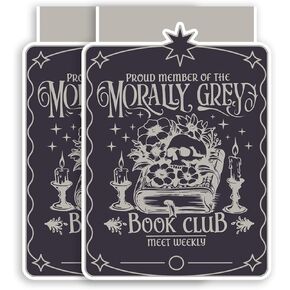 (2Pcs) Proud Member of The Morally Grey Book Club Magnetic Bookmark Book Page Markers Gift for Reading Lover Nerd Book Addict Bookish Reader Office Stationery - Size 3"x2" When Folded
