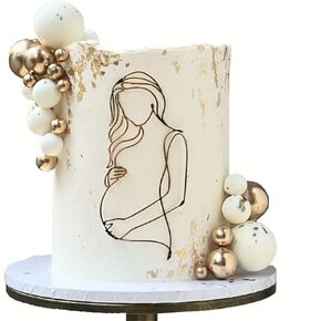 Acrylic Baby Shower Cake Topper Oh Baby Cake Topper Custom Cake Topper Pregnant Lady for Gender Reveal Cake Decoration Pregnancy Announcement Wecome Baby Party Supplies Birthday Party Decor