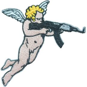 PatchClub Cupid with AK47 Patch - Iron On/Sew On - Valentines Patch, Cool Patches, Morale, Tactical, for Backpack, Hat, Jacket