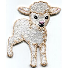 Lamb Baby Sheep Farm Animal Livestock Embroidered Applique Iron-on Patch S-1492
