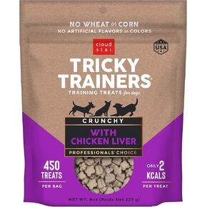 Cloud Star Tricky Trainers Crunchy, Low Calorie Training Dog Treat, Made in the USA, Wheat & Corn Free ( pack of 4 )