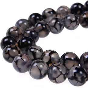 Gemstone Round Loose Beads Approxi 15.5 inch 1 Strand per Bag for Jewelry Making Findings Accessories (4mm, Black Onyx Agate)