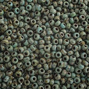 Miyuki Seed Bead 6/0 APX.22g - Op. Turquoise Blue Picasso Japanese Glass Seed Beads