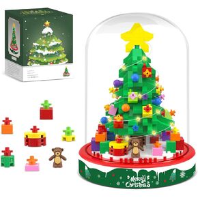 Christmas Tree Snowman Building Blocks, 516 PCS Toy Building Sets Christmas Decor, Christmas Ornament Building Kit with Dust Cover, Christmas Tree Toy Stocking Stuffers for Kids Adults