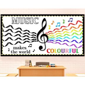 63Pcs Music Notes Cutouts Music Classroom Bulletin Board Musical Notes Silhouette Music Party Decorations for Toddler Kids Students Classroom Music Party Themed Birthday Party Supplies