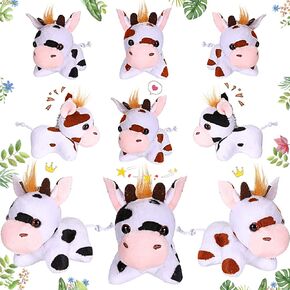Stuffed Horse, 12 Pcs Assorted Toy Plushies, 3.2 Inch Mini Plush Animals Keychain Party Favors with Detachable Chain for Farm Party Supplies Christmas