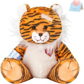 Glow Guards 12" Get Well Soon Tiger Stuffed Animal Soft Bandage Plush Feel Better Stuffed Tiger Get Well Soon Gifts for Kids Boys Girls for Comfort and Love
