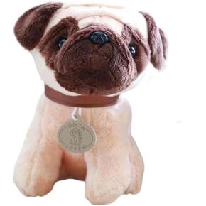 Realistic Dog Plush Stuffed Animal, Stuffed Dog Plush Toy, Great Gift for Kids Home Recor (Pug)