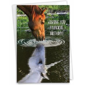 The Best Card Company Birthday Greeting Card with 5 x 7 Inch Envelope (1 Card) Bday Aspirations Horse C7076HBDG