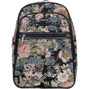 Signare Tapestry Backpack for Women Computer Rucksack Knapsack bookbags for women In Floral Morning Garden Design (BKPK-MGD)