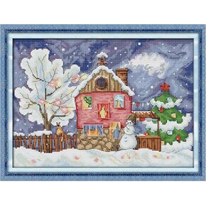 Howie's Needlepoint 11CT Stamped Cross Stitch Kits,Pre-Printed Embroidery Crafts Needlepoint Kits (in The Rain, 24.8 x 19.3 Inch)
