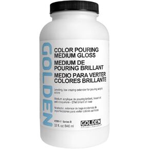 Color Pouring Medium Gloss by GOLDEN, 128 fl. oz. Jug, Professional Acrylic Medium, Transparent
