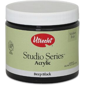 Utrecht Studio Series Acrylic Paint - Deep Black, Pint