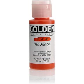 Golden Fluid Acrylic Paint 1 Ounce-Vat Orange