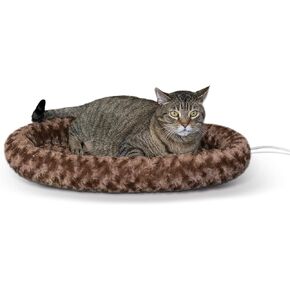 K&H PET Products Thermo-Kitty Fashion Splash Bed Pet Bed Bed Mocha 16 "× 22" 7W