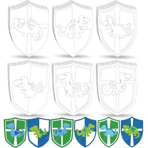 24 Sets Blank Paperboard DIY Shield Kit for Kids Shield Shapes Cutouts Armor of God Religious Paper Shields VBS Craft Vacation Bible School Supplies for Sunday School Knight Castle Activities