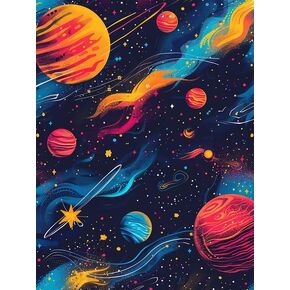 Kaliosy 5D Diamond Art Kits for Adults Colorful Planet by Number Kits, Diamond Painting Art Cosmos DIY Full Drill Crystal Craft Cross Stitch Embroidery Decoration (12x16 inch) 30x40 cm
