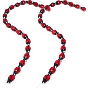 Honbay 40PCS Glass Ladybug Beads Mini Animal Insect Spacer Beads for Earring Necklace Bracelet Keychain Crafts Making
