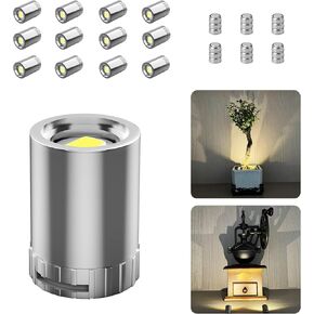 12 Pack Mini LED Lights, Warm White Small LED Light, Mini LED Lights for Crafts, Small LED Light Battery Powered, Wireless Dollhouse Lights, Miniature Spotlights for Displays, Lantern, Party,Wedding