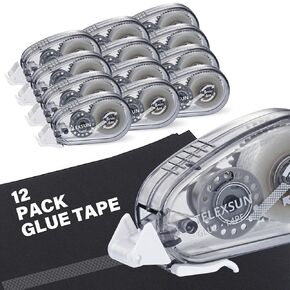 6 Pack Glue Tape Runner for Scrapbooking, Double Sided Adhesive Tape Roller for Crafts Photos Journaling, Office School Gift Wrapping Supplies for Adults and Kids -Gray (0.3 in X 236 in)