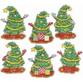 Design Works Crafts Inc. Dancing Trees Counted Cross Stitch Ornament Kit - Set/6