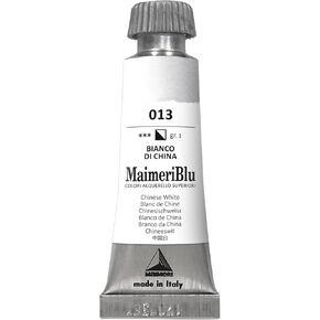 MaimeriBlu 12ml Single-Pigment Watercolor Paint - Chinese White PW4 Professional Watercolor Paint - Lightfast and Transparent Watercolor Paint Tube for Artists