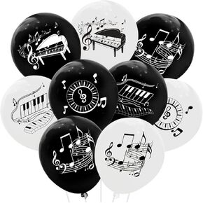 60PCS Piano Notes Latex Balloons Decorations -Music Themed Party Supplies Choir Favor Musician Birthday Baby Shower Party Favors