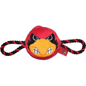 Pets First NCAA Ohio Buckeyes Nylon Mascot Dog Toy with Tough Dog Ropes & Inner Squeaker in Bright Team Colors