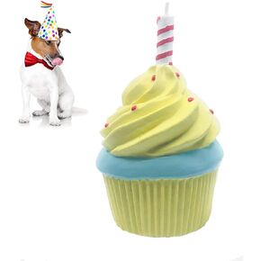 Lanco Dog Birthday Cake Toy - Squeaky Dog Toys - Dog Puppy Birthday Gift - Dog First Birthday - 100% Natural Rubber - Happy Birthday Dog Toy for Small Medium Large Dogs -Handmade
