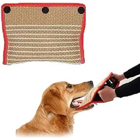 Morezi Dog Targeting Bite Wedge Tug Toy for Malinois,German Shepherd,Schutzhund Training,Jute/French Linen