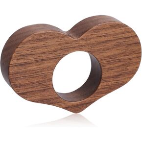 Walnut Book Page Holder, 0.86in Medium Heart Shape Thumb Page Holders for Reading Wood Bookmark Holder Book Accessories Literary Gifts for Bookworms Readers Book Lovers(Brown)