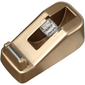 Basics Desktop Tape Dispenser, Office Desk Tape Dispenser, Heavy Duty Desk Accessories Office Tape Dispensers, Weighted Non-Skid Base,Ideal for Home, Office, School, or Business (Gold)