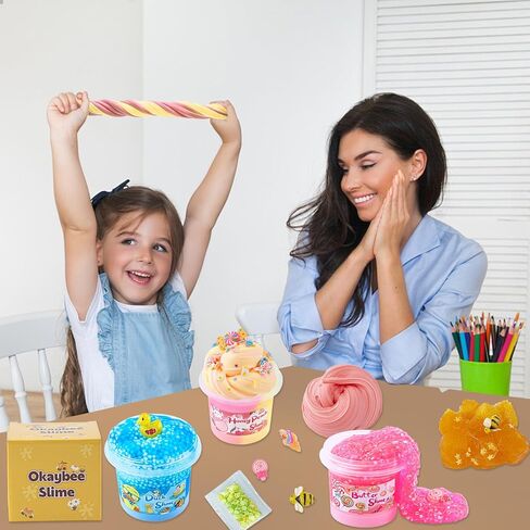 Slime Variety Pack Different Textures, 8 Pack Slime Kit Include Butter Slime, Cloud Slime & Clear Slime, Honeycomb Slime & Fishbowl Beaded Slime, Jelly Cube Crunchy Slime Party Favors for Kids in Saudi Arabia