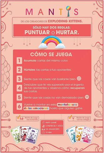 Mantis de Exploding Kittens - 2-6 Jugadores - Edades 7+ - 10 Minutos Para Jugar - Juego de Cartas Dapiadado ، Para Para Fiestas Y Noches de Juegos Familiares in Kuwait