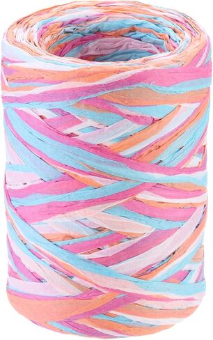 Meccanixity Raffia Paper Craft Rope 88 ياردة مصنوعة يدويًا خيطًا مملوءًا بالورق/الحبل/الحبل لتزيين DIY الأزرق الأزرق ، البرتقالي ، الأحمر ، الأخضر in Kuwait